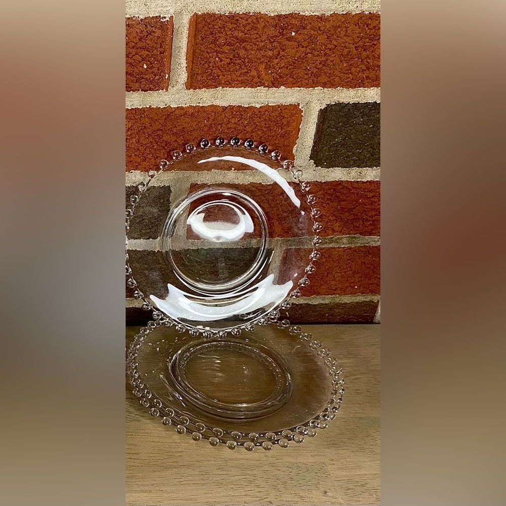 Imperial Candlewick‎ Bread and Butter Plates Set of 3 Vintage Glass 7 in